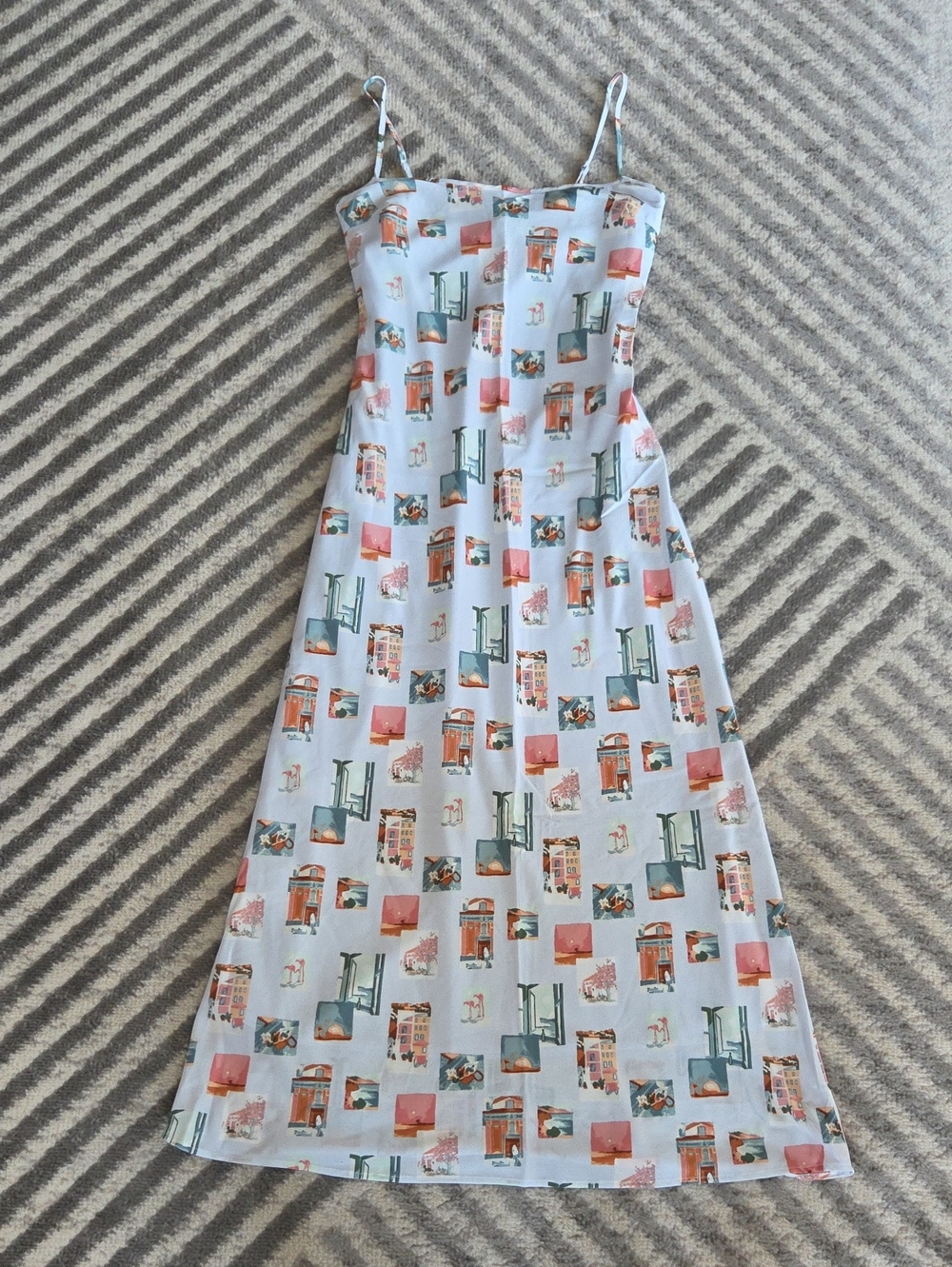 Abercrombie & Fitch Light Blue Printed Cami Dress